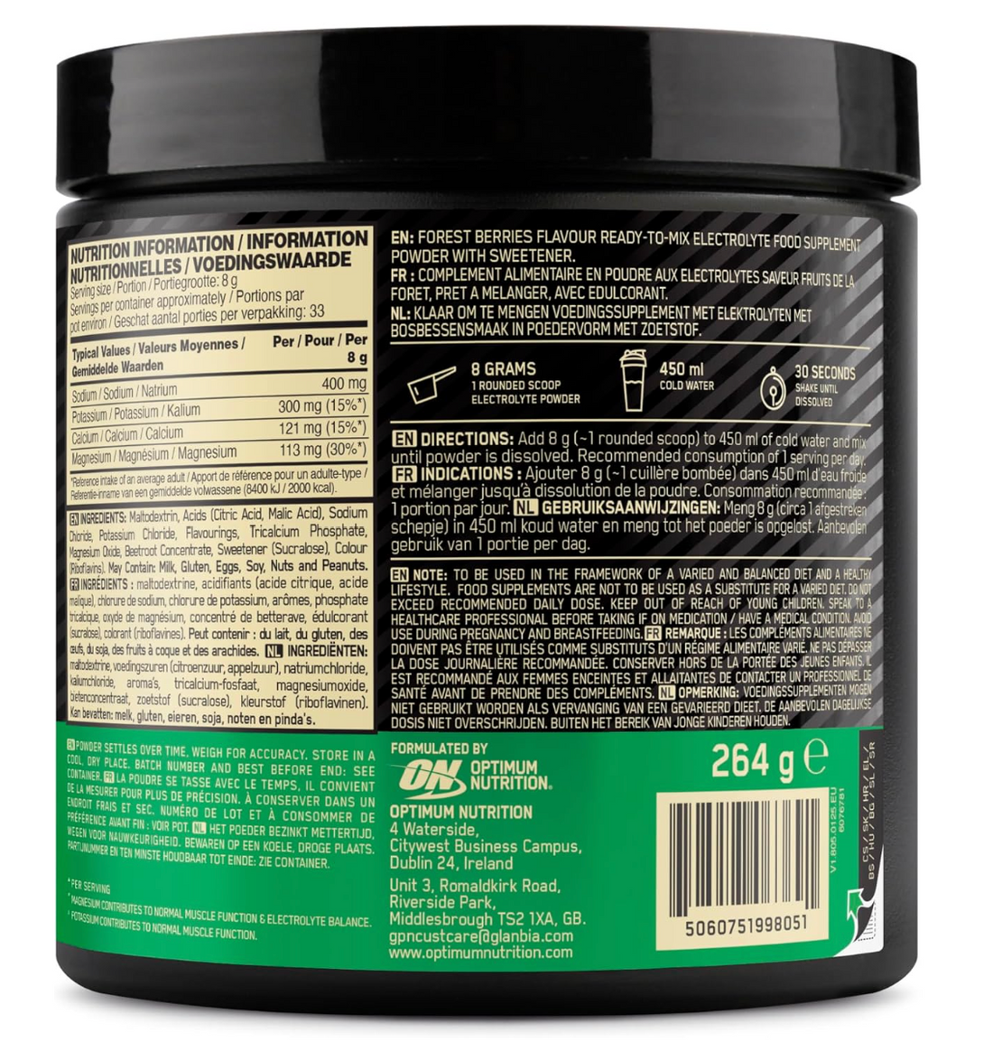 Optimum Nutrition Electrolyte Powder 264g
