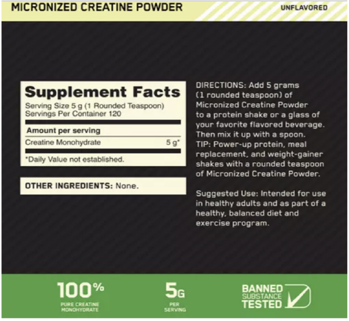 Optimum Nutrition Micronized Creatine - Unflavoured