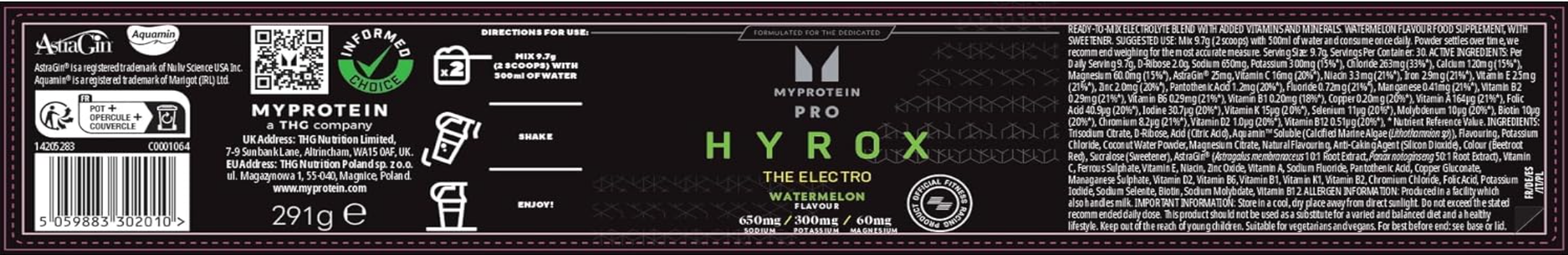 MyProtein Pro x Hyrox Electro 291g - Watermelon