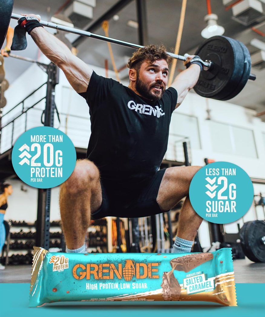 Grenade Protein Bars 12 x 60 g - Chocolate Chip Salted Caramel