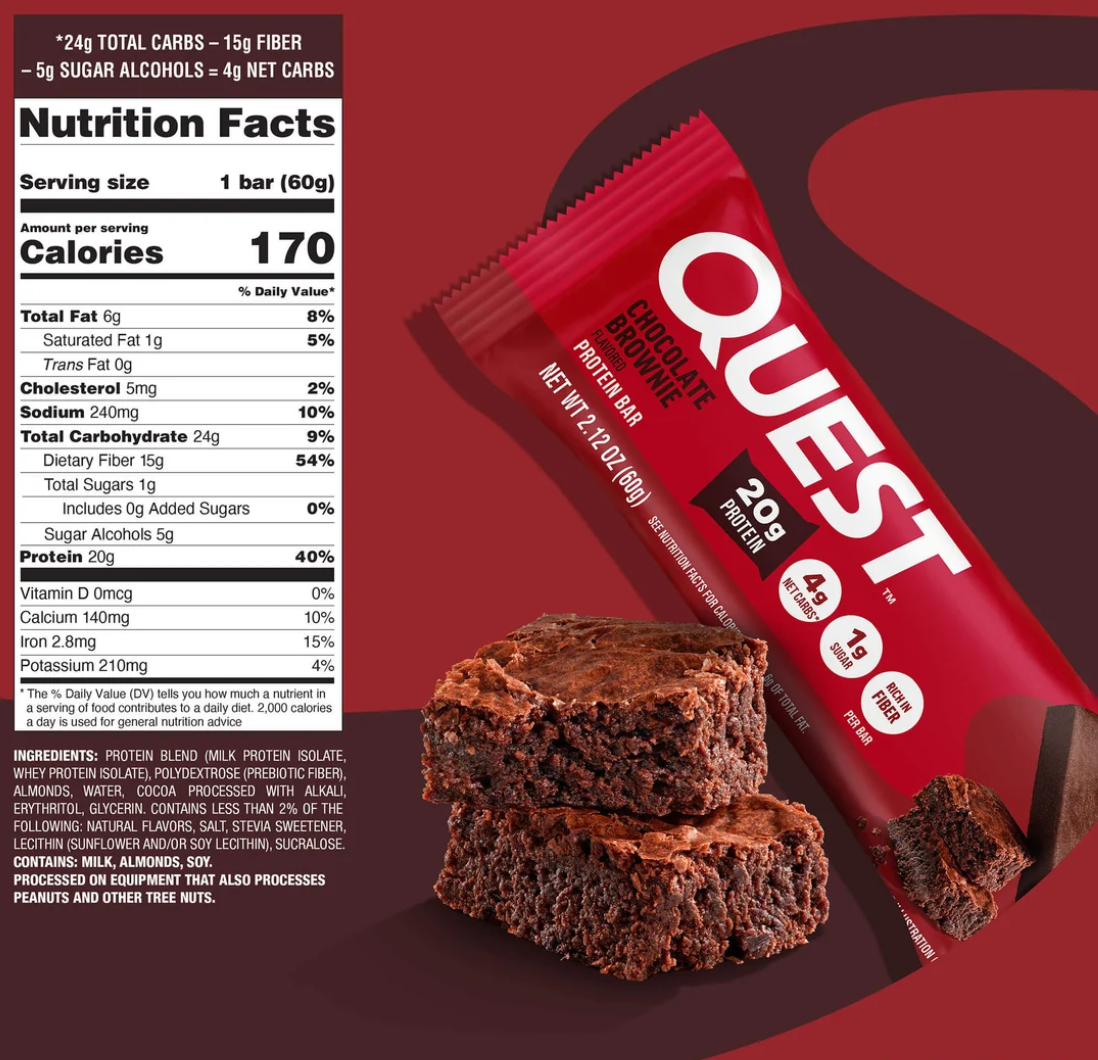 Quest Protein Bar 12 x 60g - Chocolate Brownie